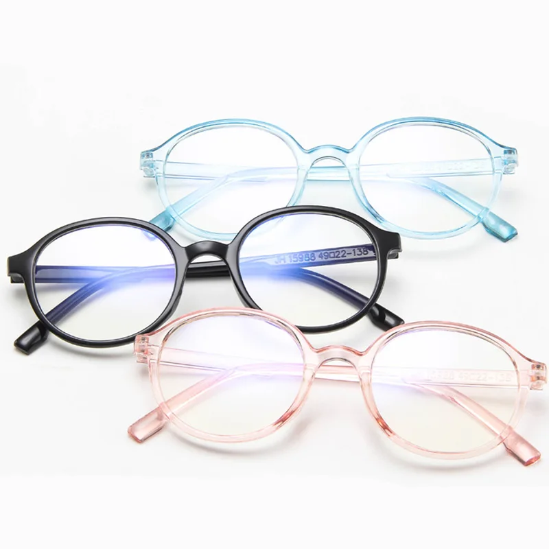 

Korean fashion new glasses frame round frame versatile flat mirror retro frame mirror transparent jelly glasses frame