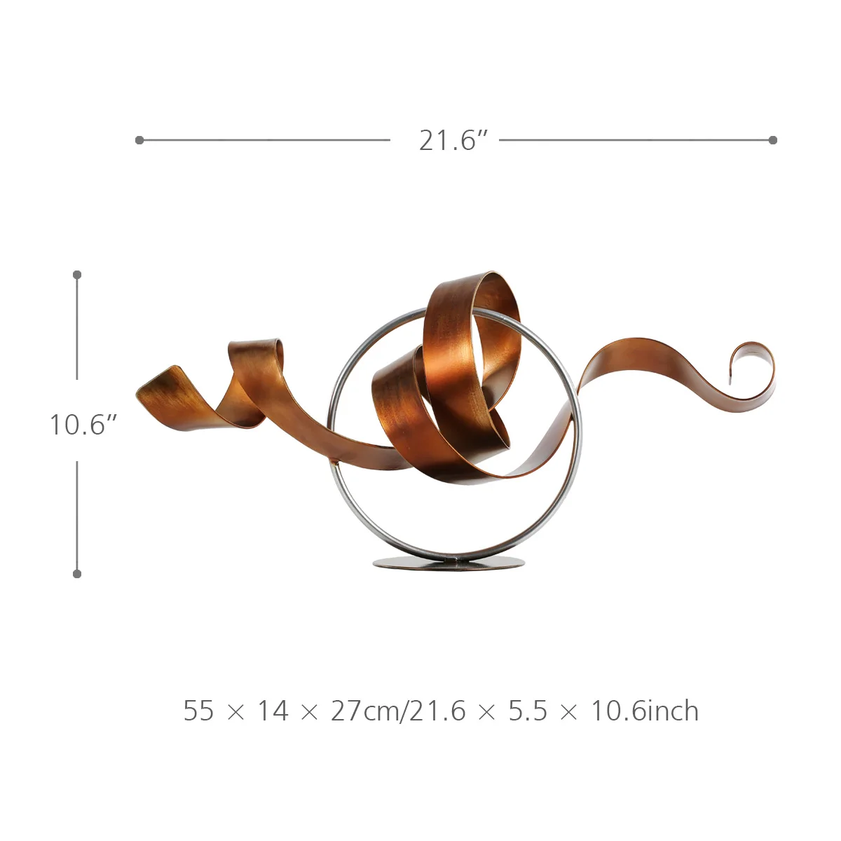Circle & Ribbon Abstract Statue Modern Home Decor