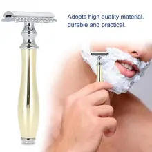 Классический безопасный двойной край винтажное лезвие ручной инструмент для бритья золото