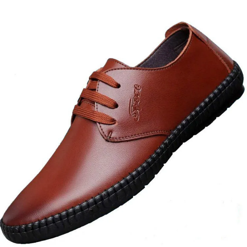 

Genuine Leather Mens Shoes Black Men Flats Breathable Casual Italian Loafers Comfortable Driving Shoes