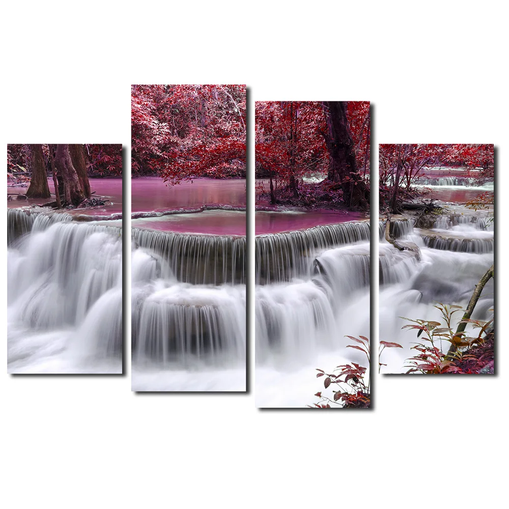 

Quadruple Painting Landscape Frameless Pictures DIY Painting By Numbers Wall Art Acrylic Paintings Home Decor for Living Room