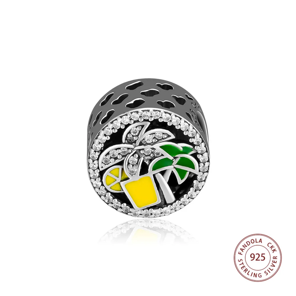 

CKK 925 Sterling Silver Bead Tropical Summer Holiday Charms Beads for Jewelry Making Fits Europe Bracelets DIY Accessories krale