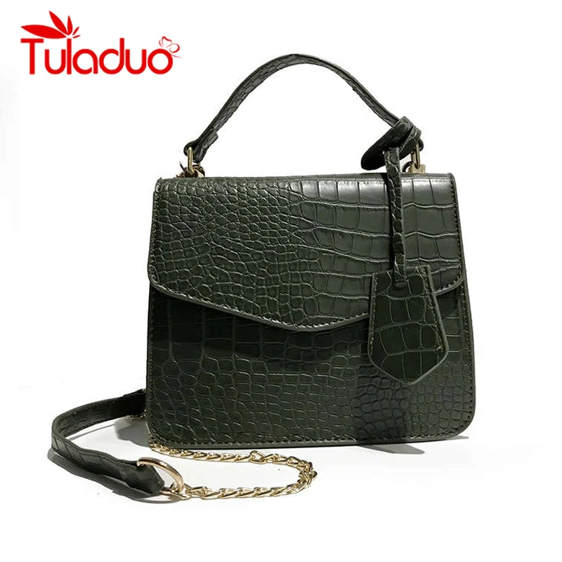 

Bags For Women 2019 Luxury Handbags Women Bags Designer Crocodile Pattern Leather Chain Shoulder Messenger Bags sac a main