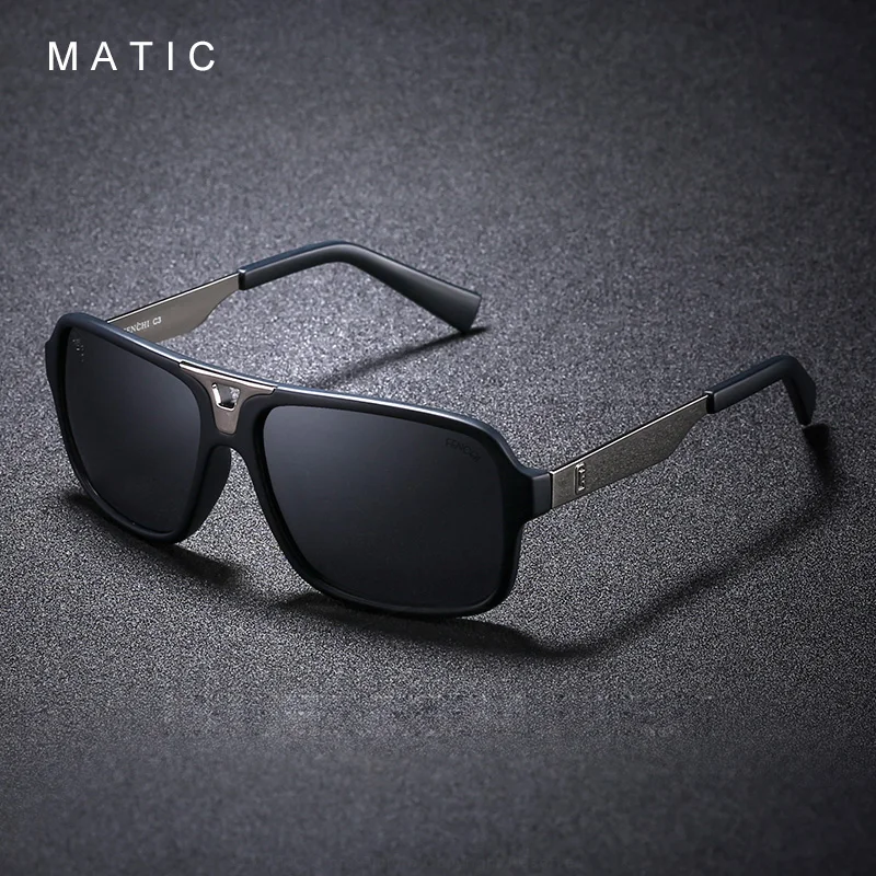 Мужские Винтажные Солнцезащитные очки MATIC серые матовые квадратные большие