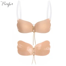 Самоклеящийся бюстгальтер PariFairy с прозрачными бретельками и ремнем на спине, экологичный силиконовый бюстгальтер