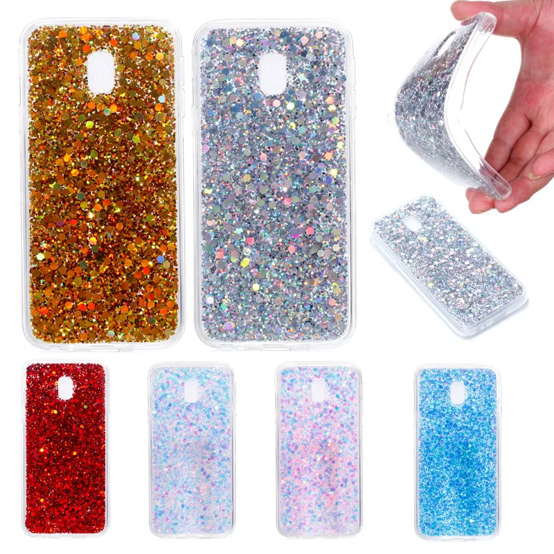 For Samsung J3 2017 J330 Case Colored Shiny Glitter Silicon TPU Skin Soft Back Cover Phone for Galaxy J330F |