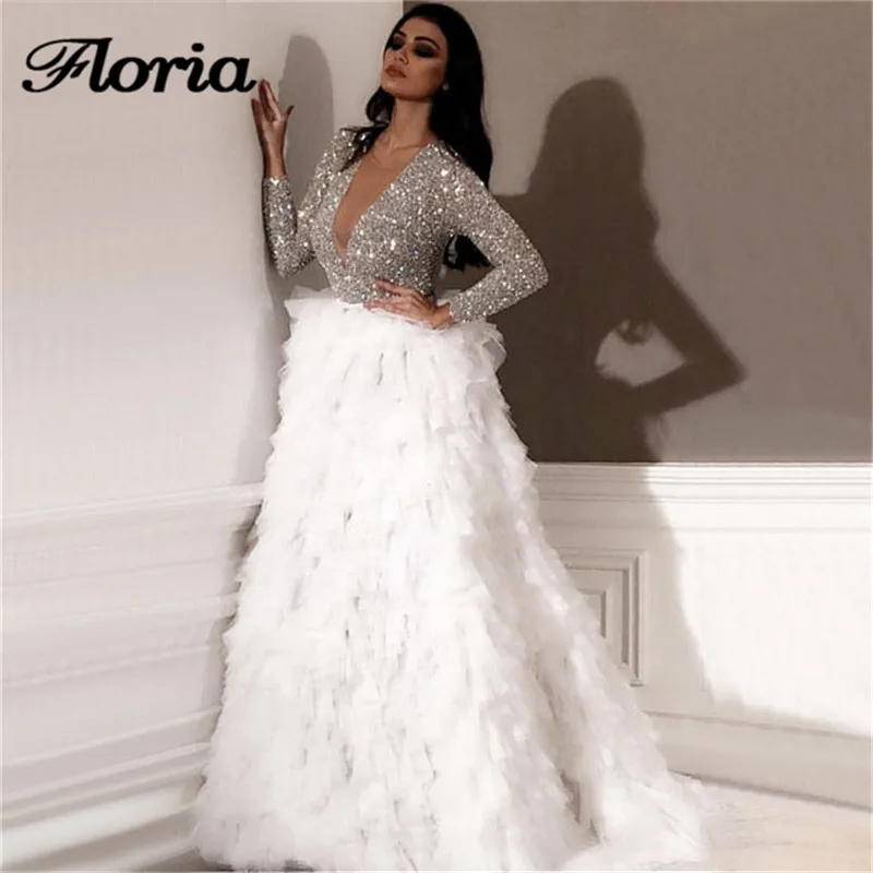 Dubai Design Illusion Wedding Dresses Couture New 2019 Beading