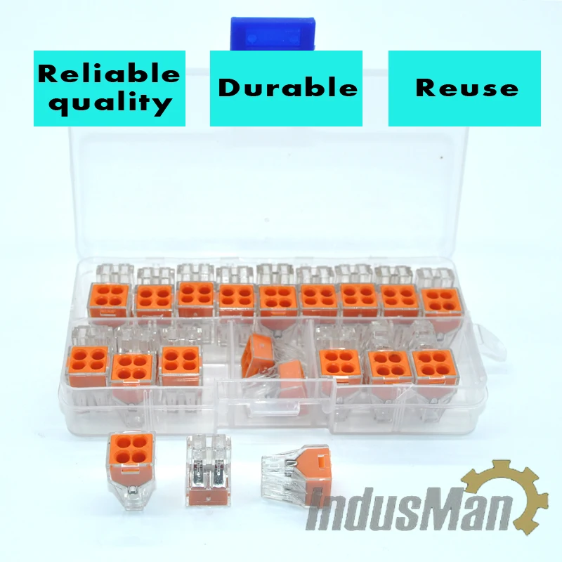 

40 pcs Wire Terminal Connector 104 Push Wire Connection 4 Pin Conductor Terminal Block * AWG 18-12 Connect