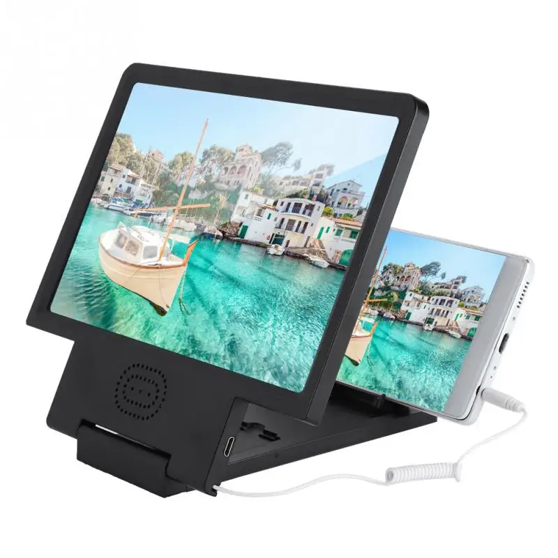 

Mobile Phone Speaker with Screen Magnifier Video HD Magnifier Bracket Holder Enlarge Screen for iPhone Xiaomi Huawei Phone