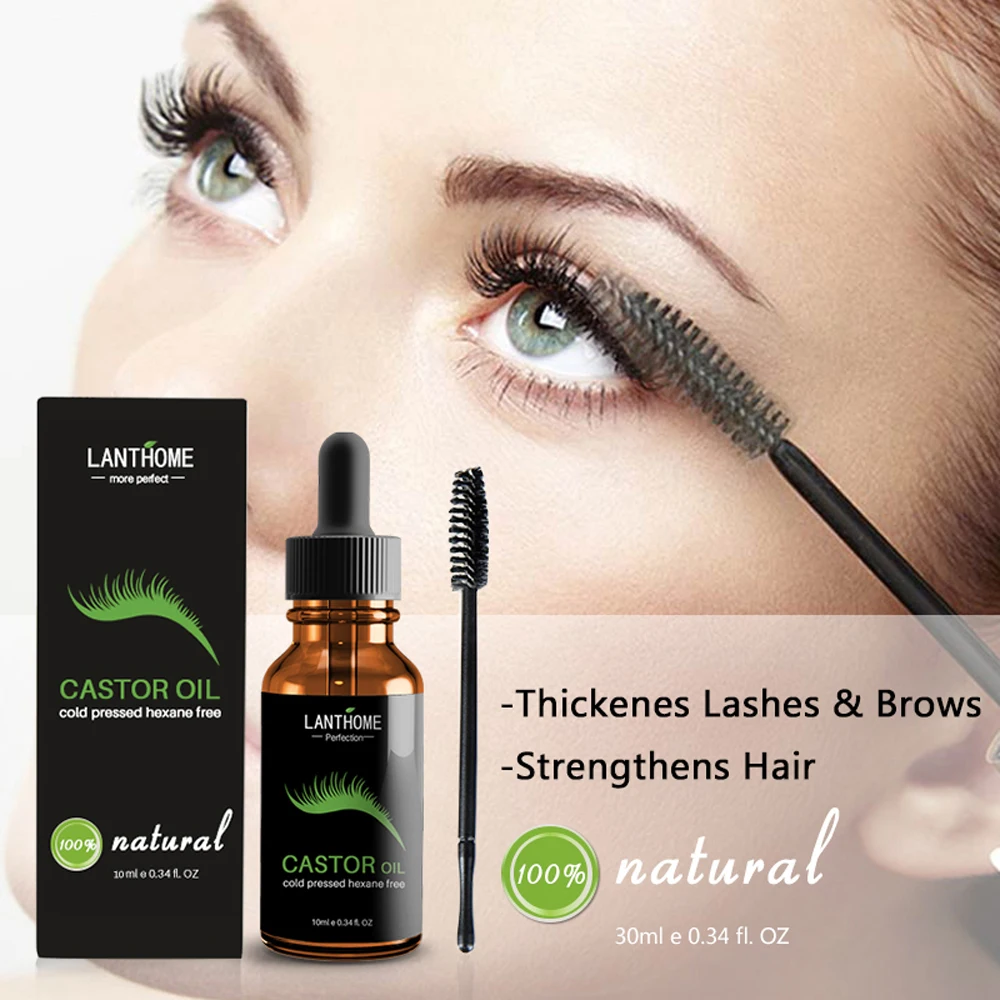 

Lanthome Eyelash Growth Serum Nourish Hair Essential Castor Oil for Fast Hairs Growing Thicker Eyelashes Reduce Hair-loss 10ml