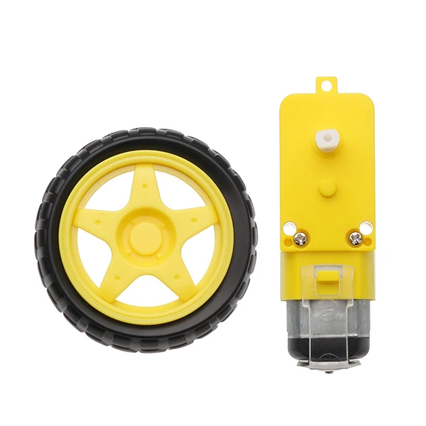 

3-6V Dual-Axis Gear Motor with 65mm Rubber Wheel