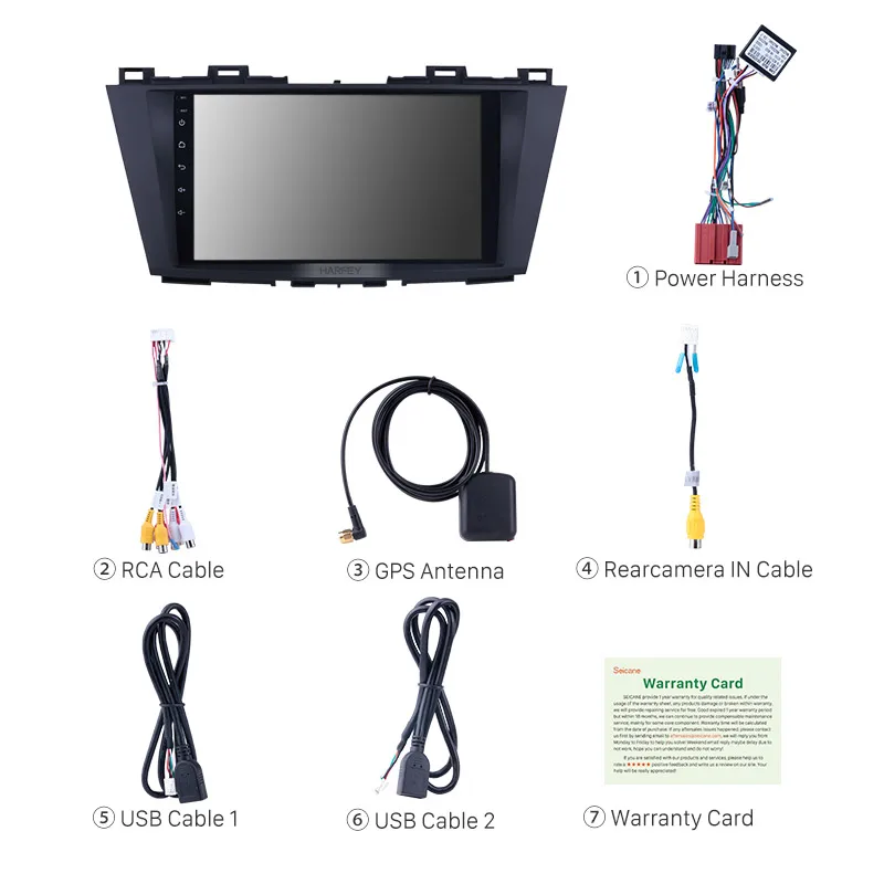 Excellent Harfey 1024*600 9 inch Car Multimedia Player Android 8.1 GPS Navigation System for 2009 2010 2011 2012 Mazda 5 with Digital TV 3
