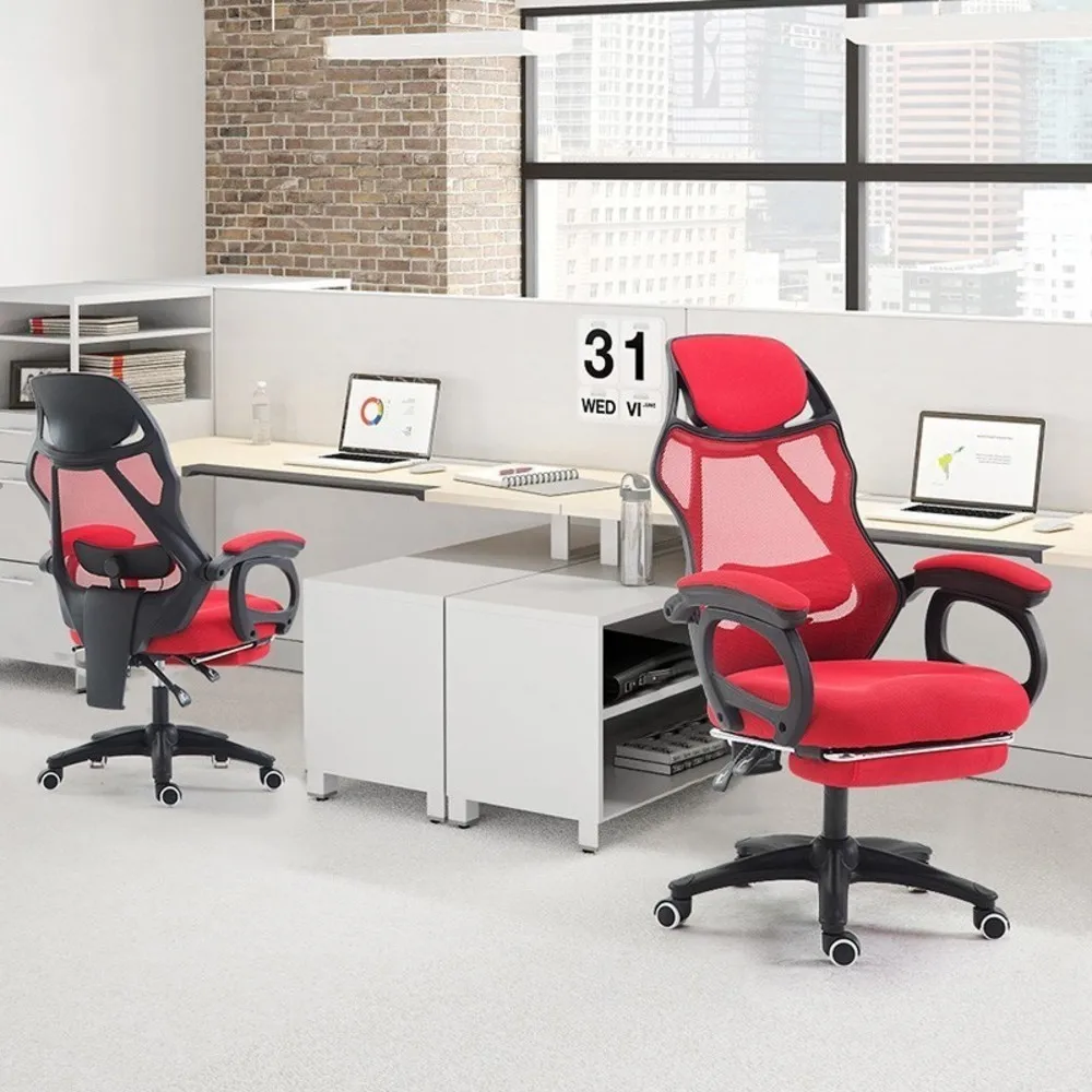 

Computer gaming Work An Office furniture Netting Sit wheel to with backrest Ergonomics recliner The Revolving Foot Boss Chair