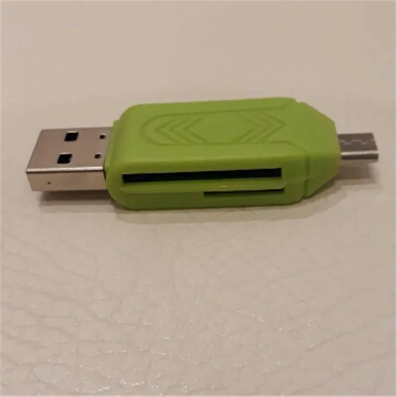 Micro USB OTG TF/SD Pembaca Kartu untuk Ponsel Tablet PC Media Player Warna Secara Acak