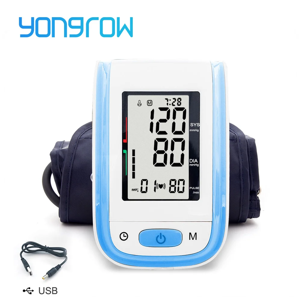 

Yongrow Digital Arm Blood Pressure Monitor Sphygmomanometer Tonometer Customized Blood Pressure Monitor optional Larger Cuff