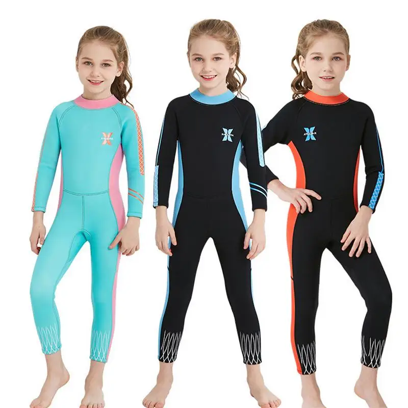 Kids Wetsuit Full Body Swimsuit 2.5mm Neoprene Comfortable Diving Suit ...
