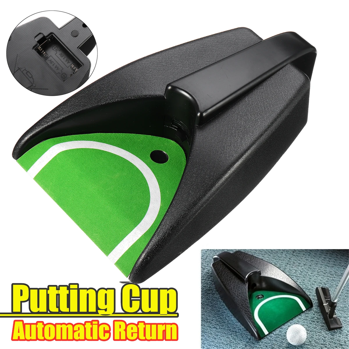 Automatic Golf Ball Putting Cup Kick Return Indoor Outdoor Golf