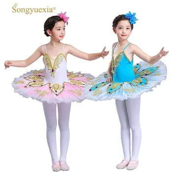 

Songyuexia Children Ballet danacewear Girl Professional ballet tutu dress blue Swan Ballet dance dress 3 colors
