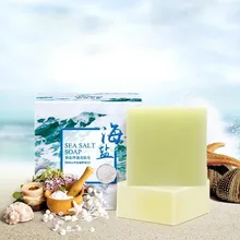 1 шт морское мыло с солью уход за кожей лица очиститель для тела для удаления прыщей поры, акне козье молоко морская соль увлажняющий уход за кожей лица мыть мыльной основы 100 г уход за кожей