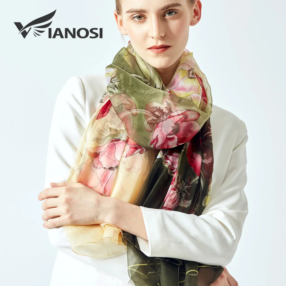 

[VIANOSI] Summer silk scarf women Print hijab luxury brand shawl plus size scarves for ladies fashion echarpe