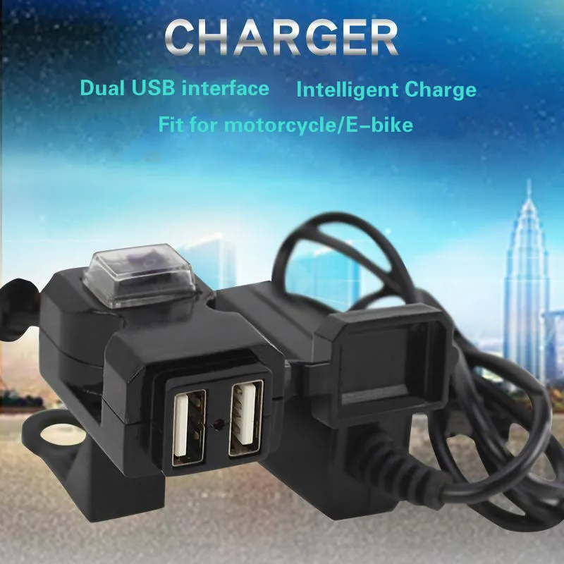 Motorcycle Charger Scooter E Bike Modification Intelligent Dual USB