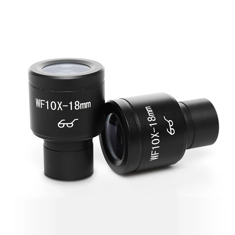 One Pair Wide Field WF10X Eyepiece for Biological Microscope Mounting Diameter 23.2mm Field of View 18mm Optical Ocular