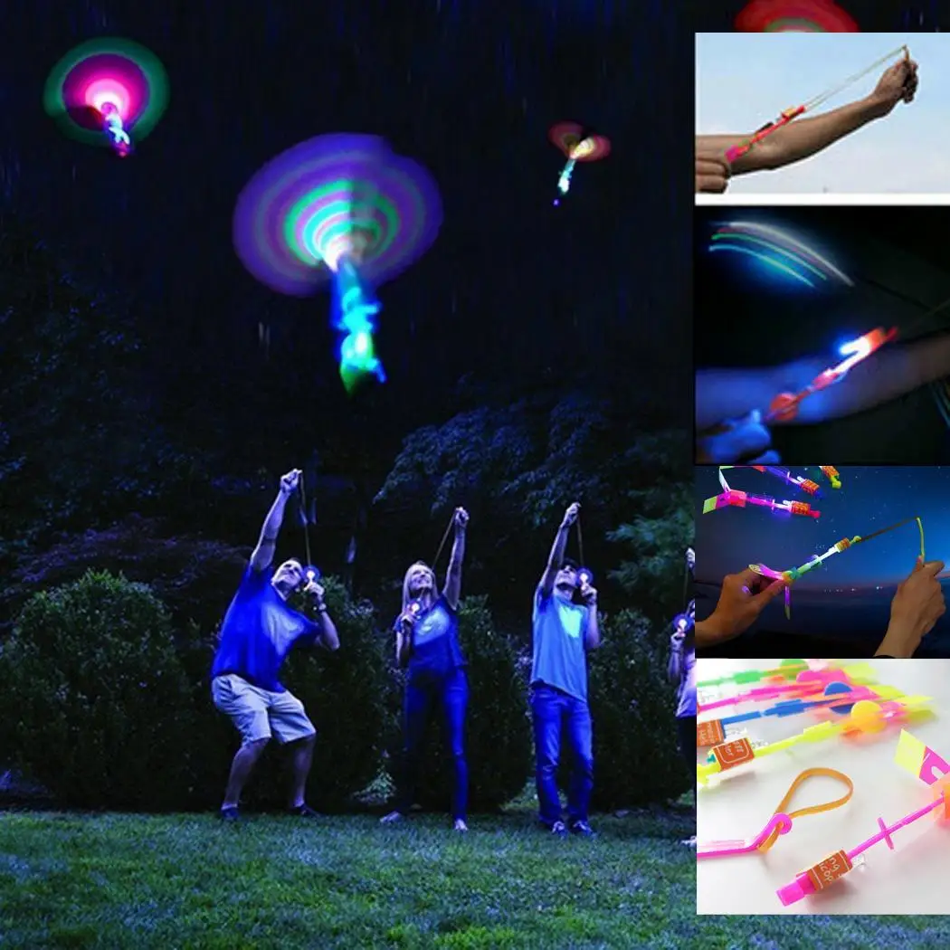 

Kids Toys LED Light Arrow Rocket Helicopter Flying Different Colorful Toy Unisex Party Casual Fun Gift Elastic