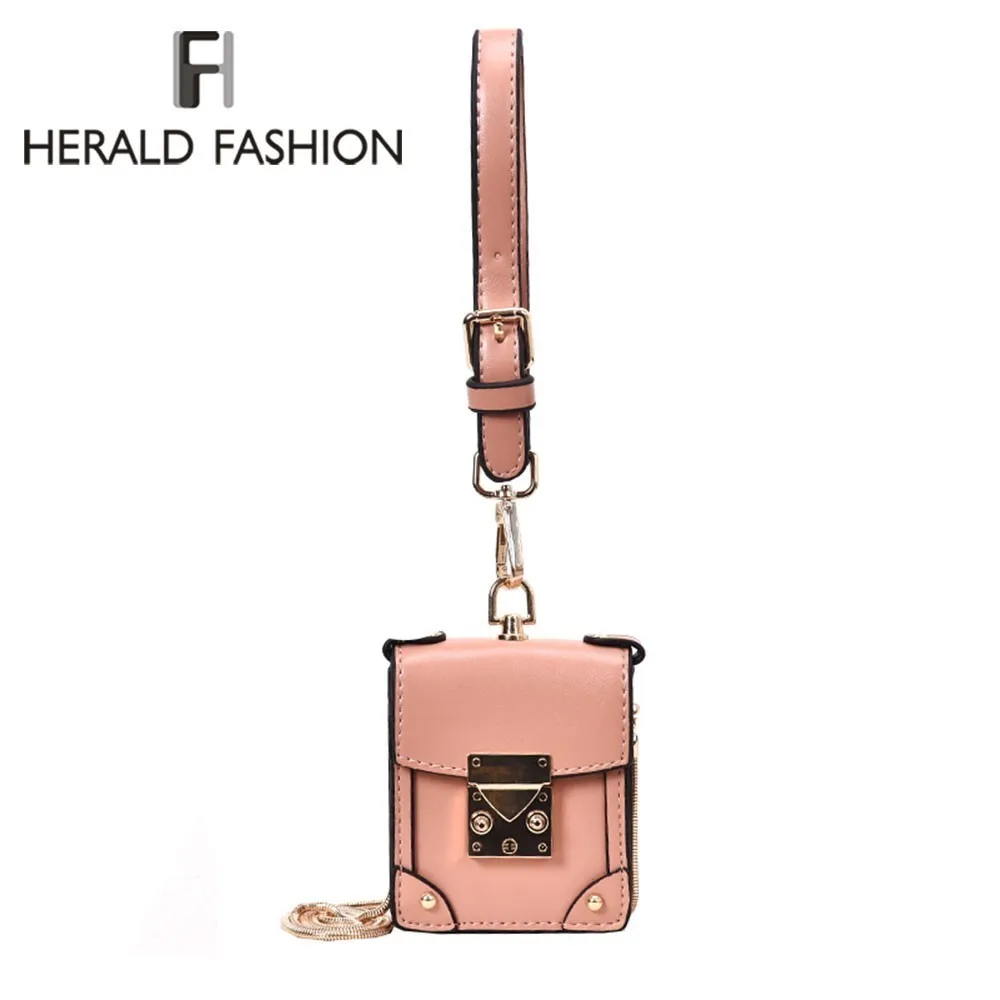 

Herald Fashion Small Women Handbags Mini Flap Cell Phone Bags Simple Ladies Crossbody Bags Casual Chain Female Shoulder Bag Sac