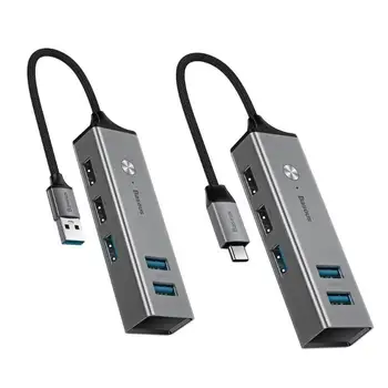 

Baseus 5 Port USB 3.0 Hub Type C to 3xUSB 3.0 + 2xUSB 2.0 Splitter Converter Adapter Type-C HUB for Laptop PC