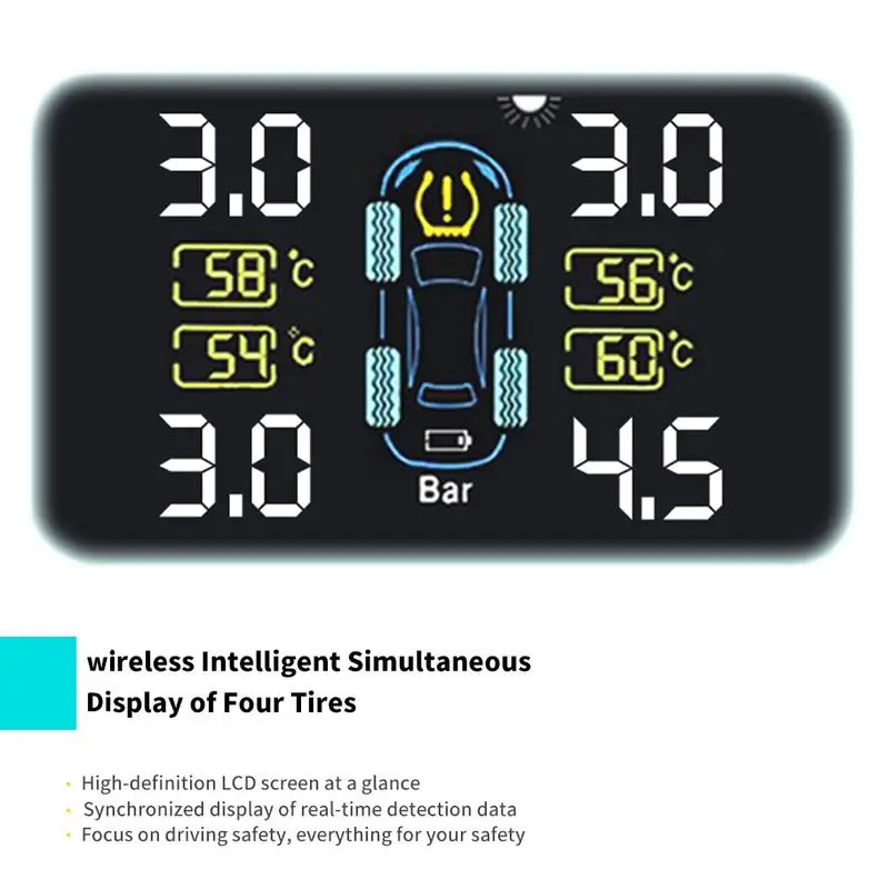 TPMS встроенные внешние датчики автоматическая зарядка от солнечной батареи блок