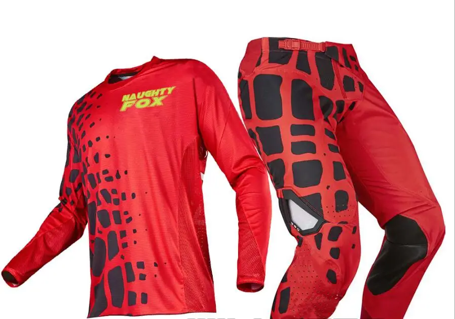

2018 NAUGHTY Fox MX 360 Grav Motocross Jersey & Pant Combo Racing Offroad ATV Dirt Bike Gear Set Red