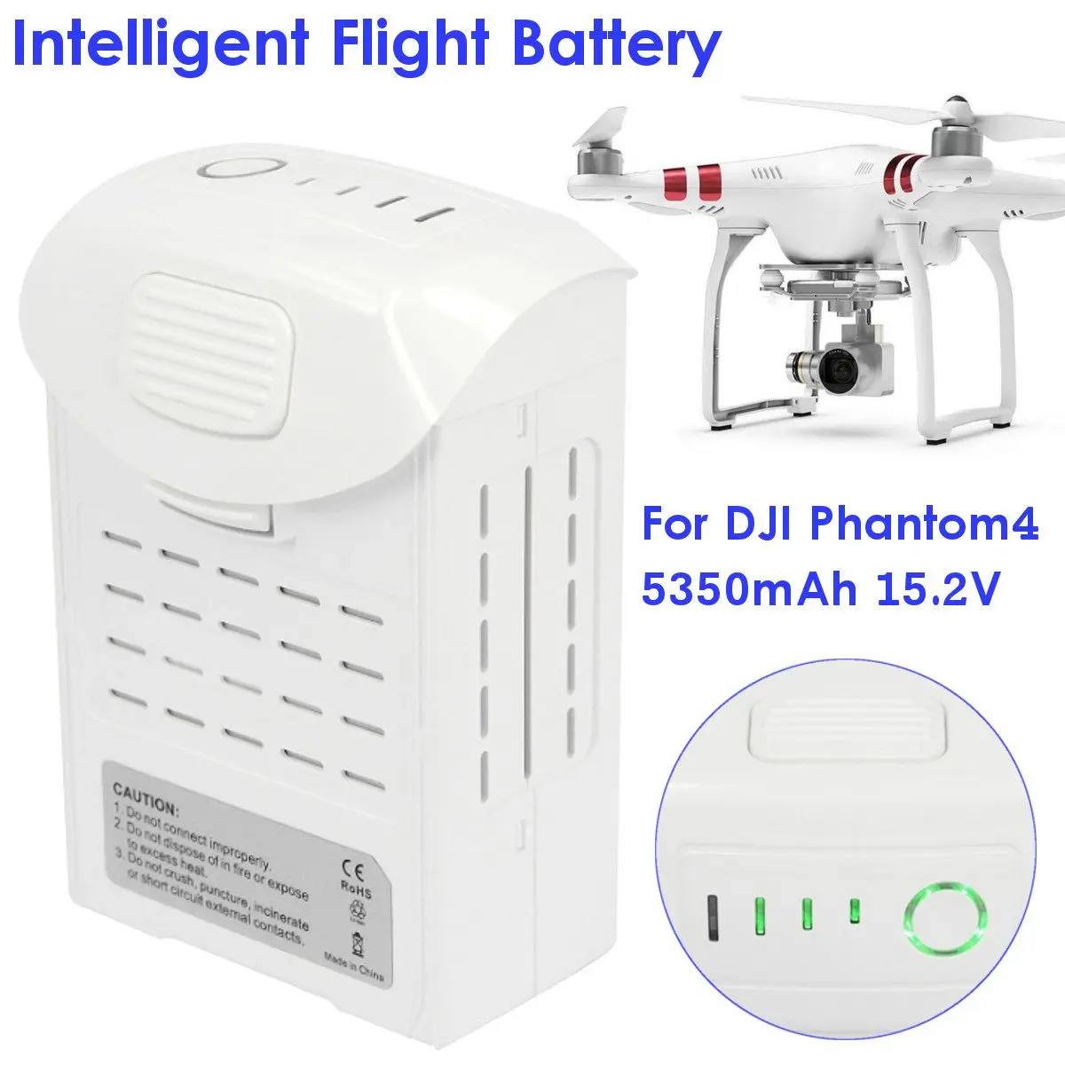 

15.2V 5350mAh Lipo Intelligent Flight Battery For DJI Phantom 4 Pro Plus Drones Consumer Electronic Drone Battery Accessory