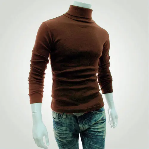 Winter Thick Warm Sweater Men Turtleneck Brand Mens Sweaters Slim Fit Pullover Men Knitwear Double collar
