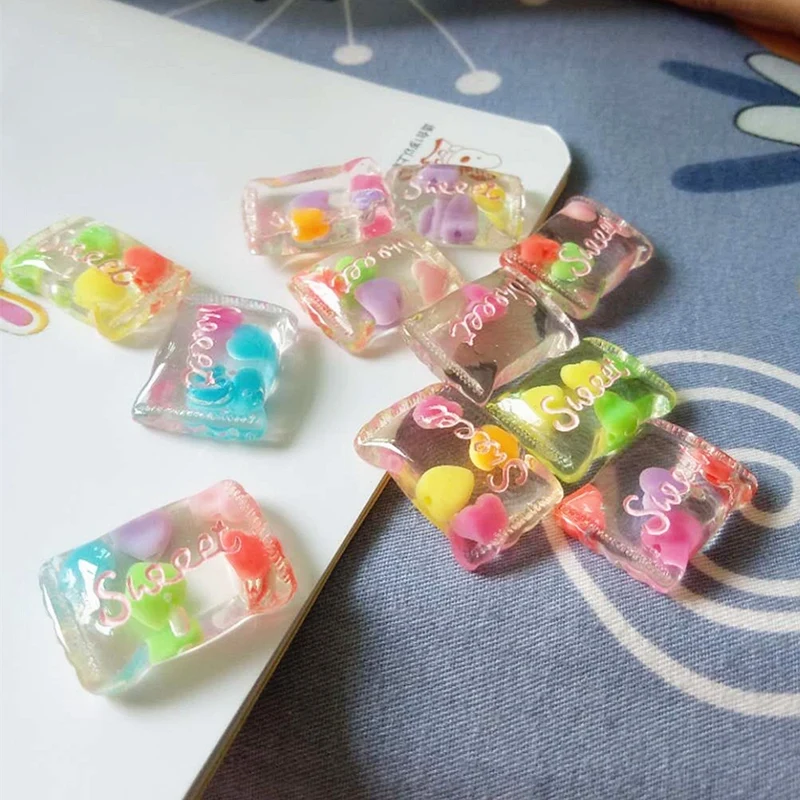 

20PCS Sweet Resin Candy Flatback Miniature Jelly Candy Cabochon Scrapbooking Diy Hair Accessory Phone Decor Deco Parts
