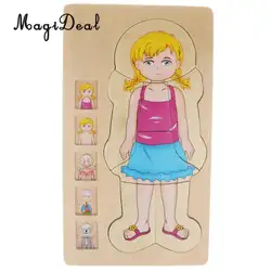 5-многослойные деревянные Puzzle Toys Girl Body Puzzle для дома или школы учебные пособия