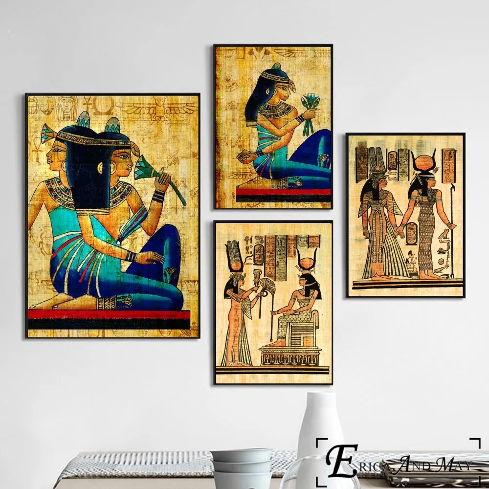 EGYPTIAN ANCIENT PARCHMENT PAPYRUS CANVAS PRINT WALL ART PICTURE PHOTO