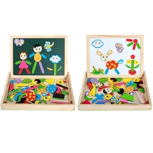 Детские развивающие игрушки деревянные головоломки Двусторонняя когнитивный подарок магнитная доска для рисования мальчиков и девочек