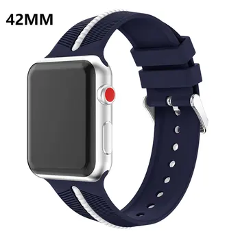 

New Strap For Apple Watch Band 4 42mm iwatch 38mm correa Bracelet Two-color Arrow Gel Pulseira Sport Silicone Wrist Belt Series