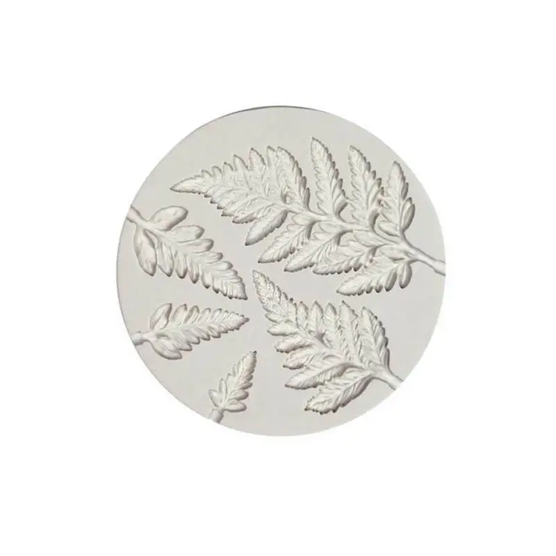 

9.5cm Round Fern Leaf Shape Liquid Silicone Fondant Cake DIY Polymer Clay Epoxy Molding Tool Baking Mold
