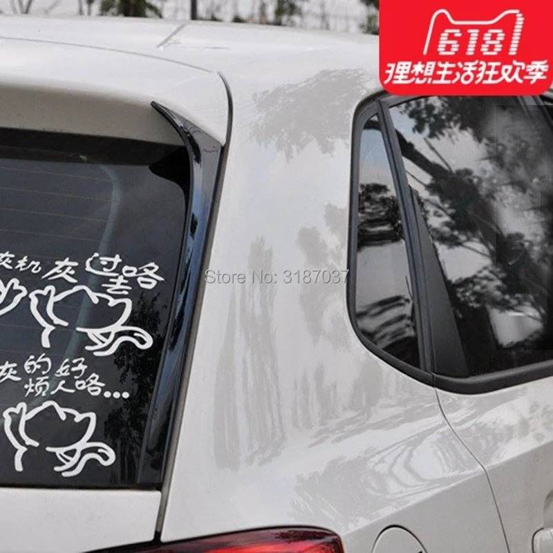

For Polo Spoiler 2010-2016 ABS Plastic Gloss Black Rear Roof Spoiler Wing Trunk Lip Boot Cover Car Styling 2Pcs