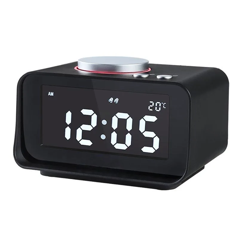 Digital Alarm Clock Fm Radio Loud Alarm Clock For Heavy Sleepers With Dual Alarm ,Aux In And