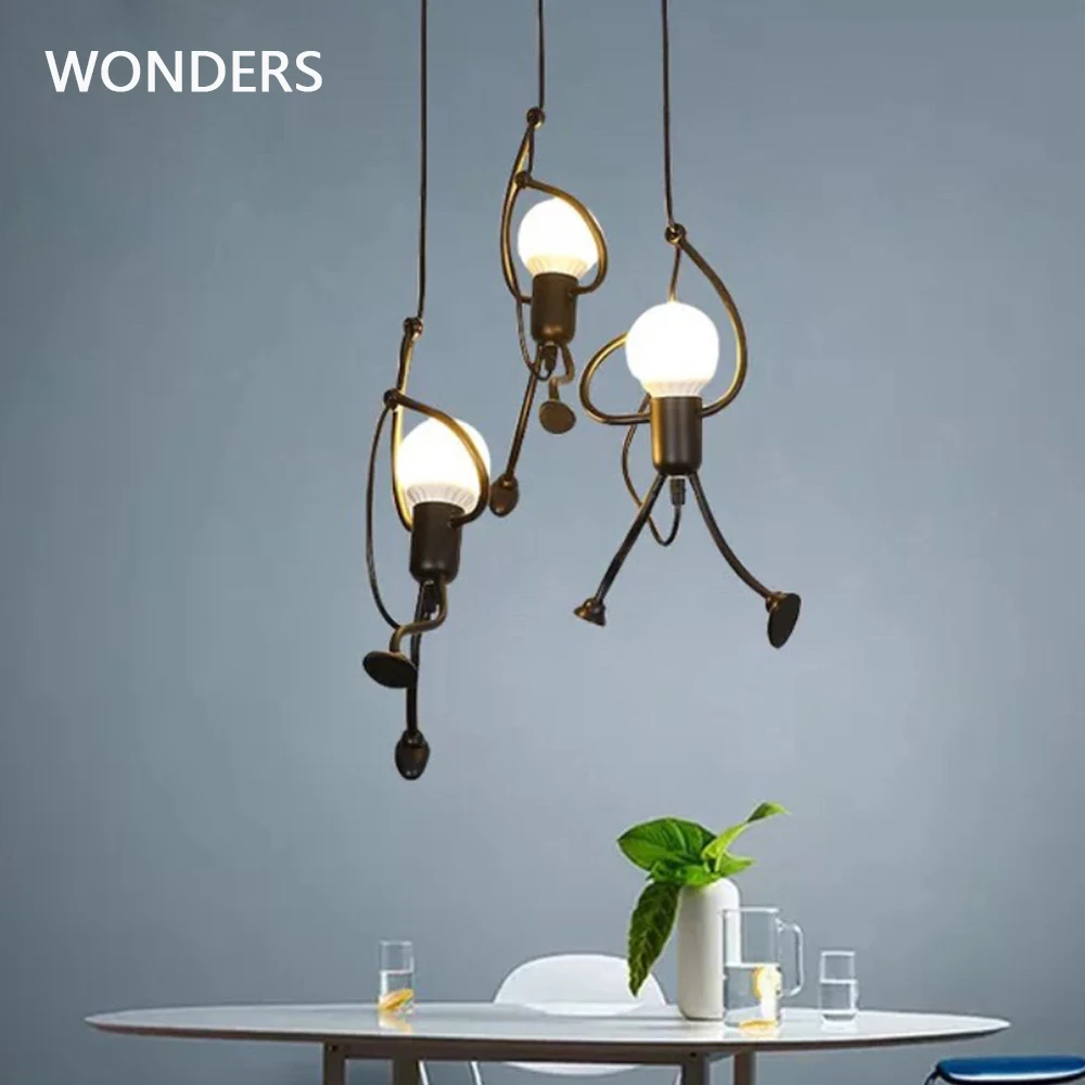 Kaufen Moderne anhänger lampe wenig mann klettern Elegante Aufhänger für home innen Beleuchtung Kunst dekoration Anhänger Licht