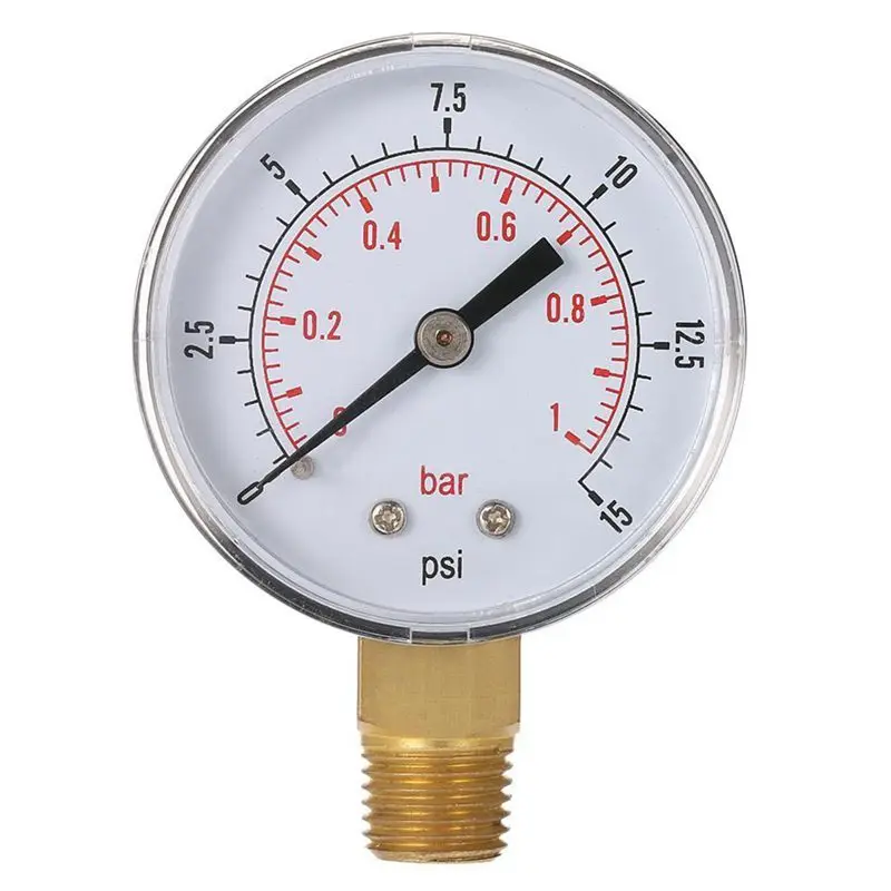 0~ 1 бар 50 мм Манометр для измерения давления воды 1/4 дюймов NPT резьбовой манометр TS-50-15psi