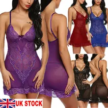 UK женское сексуальное прозрачное белье стринги бэйбидол халат ночная рубашка ночное белье