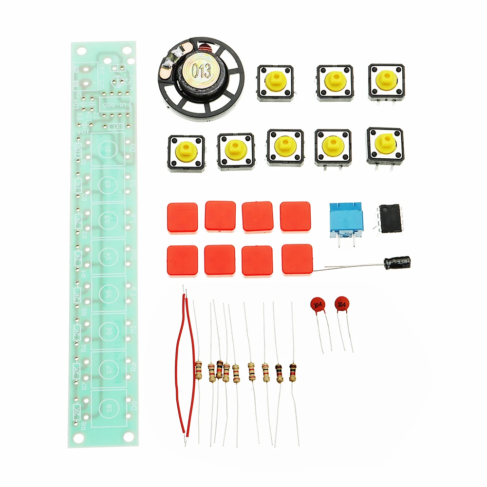 

DIY Electronic Piano Keyboard Module Kits With Battery Box And Button Cap Parts PCB Circuit Board Training Kits