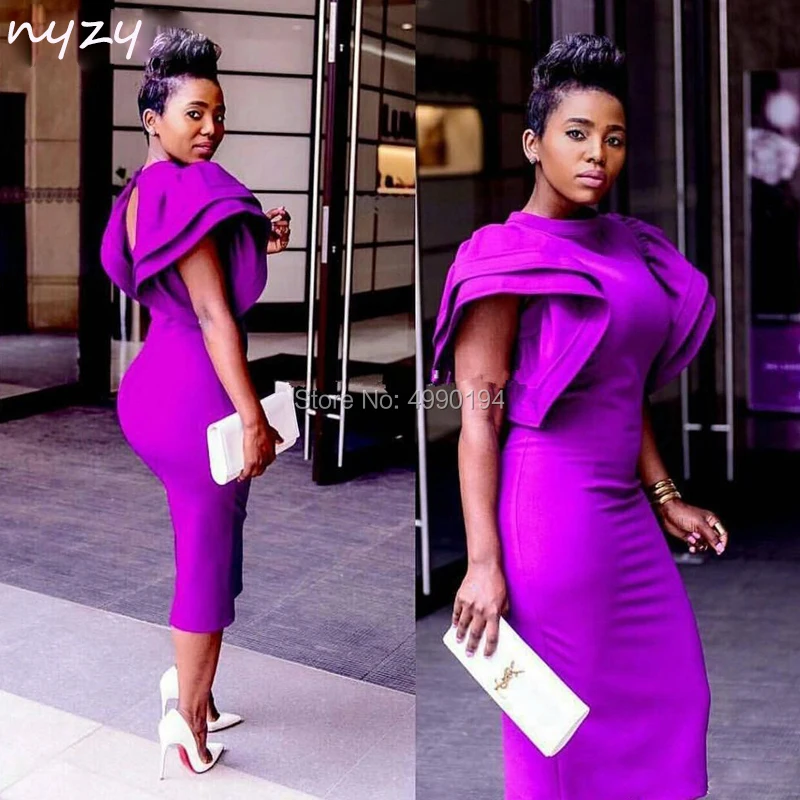 

NYZY C6 vestido Cocktail Dress Flare Cap Sleeves Tea Length Elegant Wedding Party Dress Graduation Homecoming Evening 2019