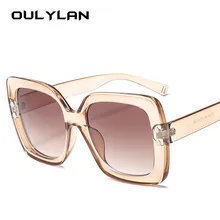 Oulylan, негабаритных солнцезащитных очков, Женские винтажные брендовые дизайнерские прозрачные градиентные солнцезащитные очки, Ретро стиль, большая оправа, очки UV400