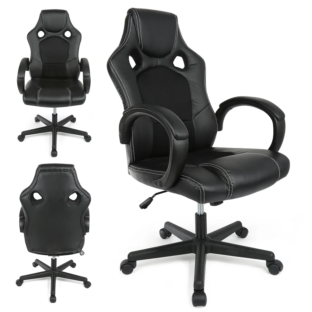 Adjustable Office Chair Home Computer Armchair High-Back Ergonomic Reclining Swivel Gaming Chair Synthetic Leather Chair HWC Adjustable Office Chair Home Computer Armchair High-Back Ergonomic Reclining Swivel Gaming Chair Synthetic Leather Chair HWC