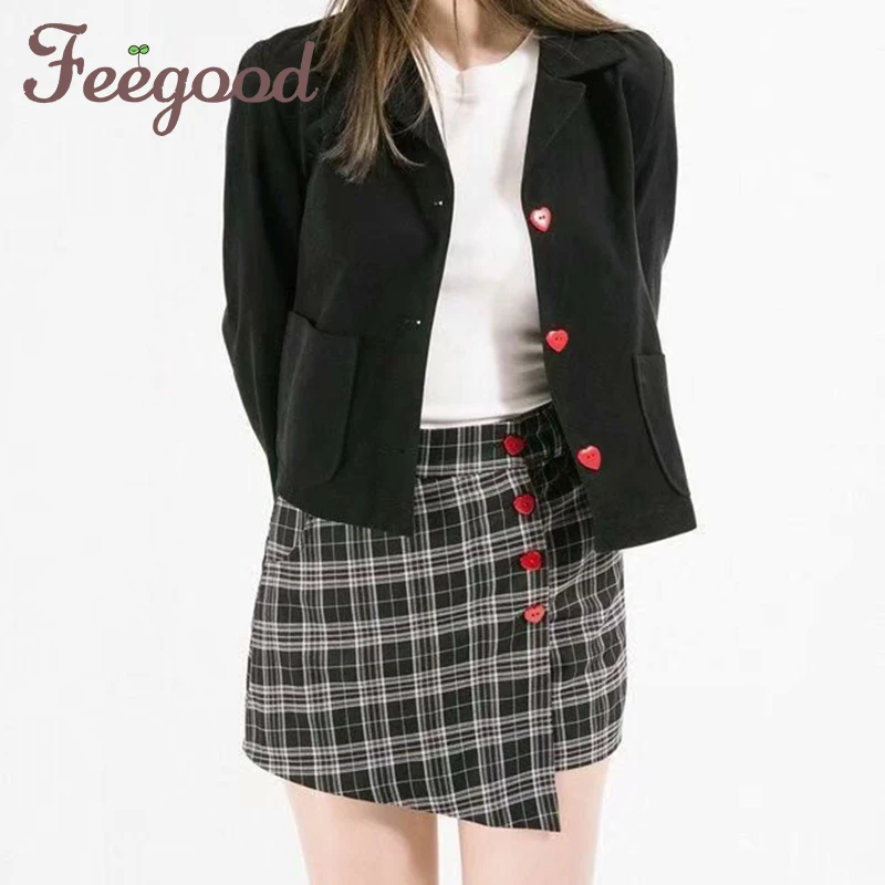 Осень-зима Новое поступление женские Юбки формы А корейская мода любовь и