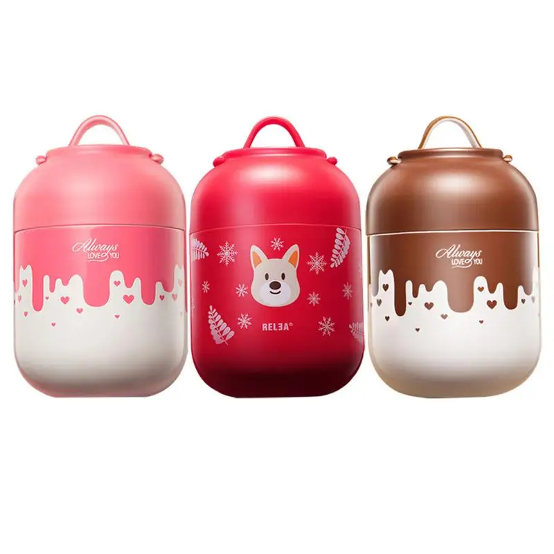 

700ML Stainless Steel Insulated Bottle Large Size Burning Pot Heat Preservation Food Container Lunch Box With Folding Spoon